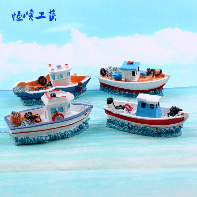 沙盘沙具配件 微景观多肉盆景饰品 水族官装饰 树脂船树脂小游艇