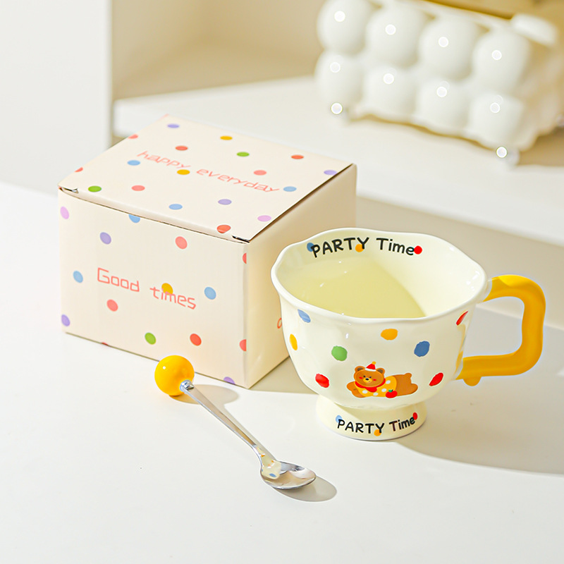 Taza de cerámica de moda creativa Regalo de oficina Taza para el hogar Taza de café Taza de agua Taza de desayuno Feliz cumpleaños