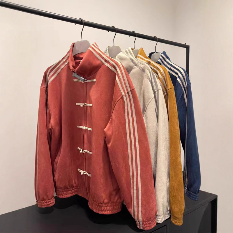 25 New Spring and Autumn European and American Cross-Border Foreign Trade Amazon Hot-Selling Stand Collar Button Jacket Men's Loose Pocket Coat