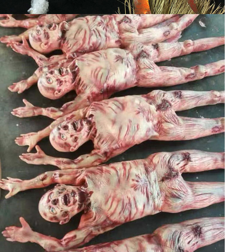 Halloween Hängende Leichen-Requisite, Künstlicher Totenleichnam aus Latex, Gruselige Dekoration für Spukhaus, Gartenparty, Horror-Requisiten ﻿ – Detail 11