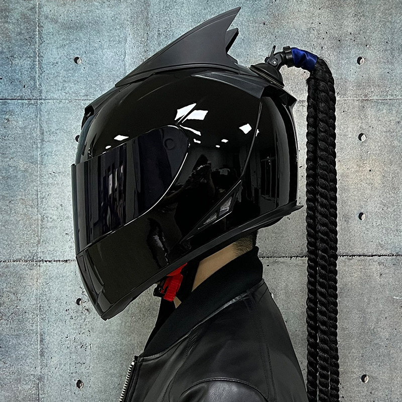 JIEKAI coche eléctrico bicicleta casco hombres y mujeres casco completo cuatro estaciones doble espejo bluetooth personalidad casco gris mentira carrera