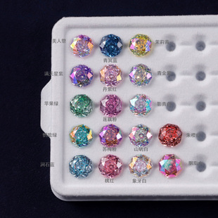Millennium Rose Cut Plated Zircon Octagon Manufacturer Direct Supply Nail Art Earrings Loose Stones