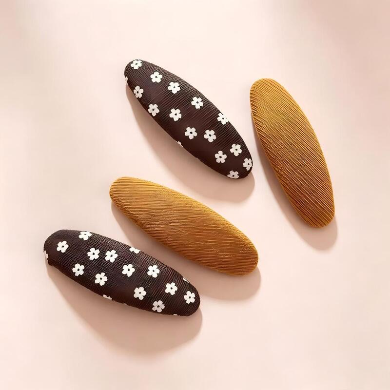 Retro small floral oval BB clip for women, fabric-edged, simple side hair clip, gentle and elegant bangs clip Retro small floral oval BB clip for women, fabric-edged, simple side hair clip, gentle and elegant bangs clip