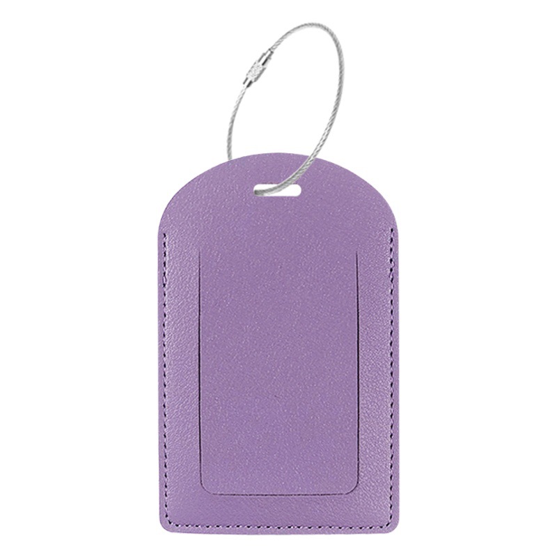 Cross-border pu cuero multicolor se puede configurar en stock cordón de metal tarjeta de identificación de tarjeta de identificación etiqueta de equipaje al por mayor