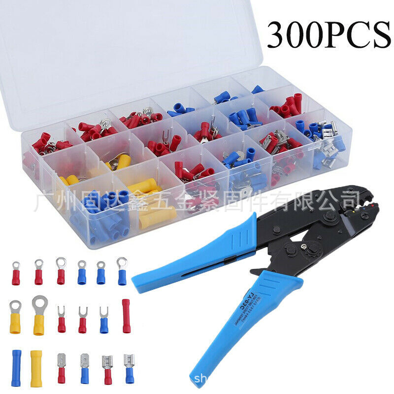 跨境专供 冷压接线端子300PCS+钳子 eBay亚马逊爆款 接线端子套装