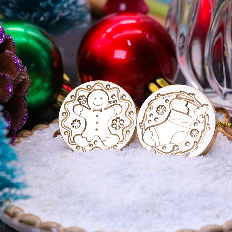 Color europeo fuego pintura sello nuevo Navidad Serie 2 cobre cabeza vacaciones cumpleaños regalo sobre de embalaje tarjeta felicitación