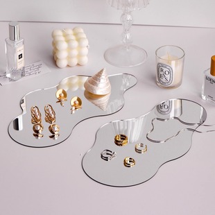 ins irregular mirror shaped jewelry tray jewelry photo props decorative photography background acrylic mirror