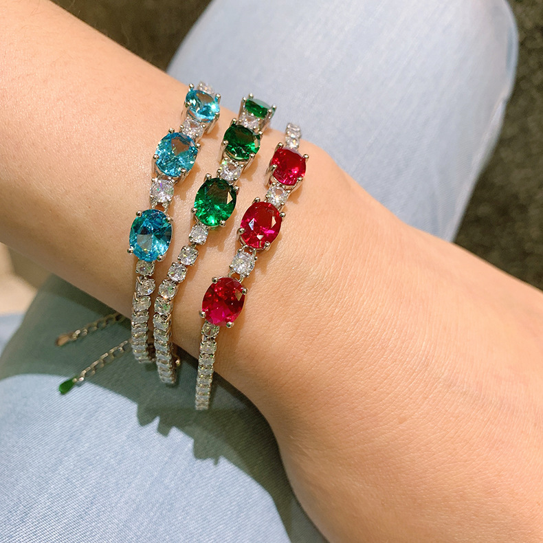 Retro Oval Copper Gold Plated Inlay Zircon Rings