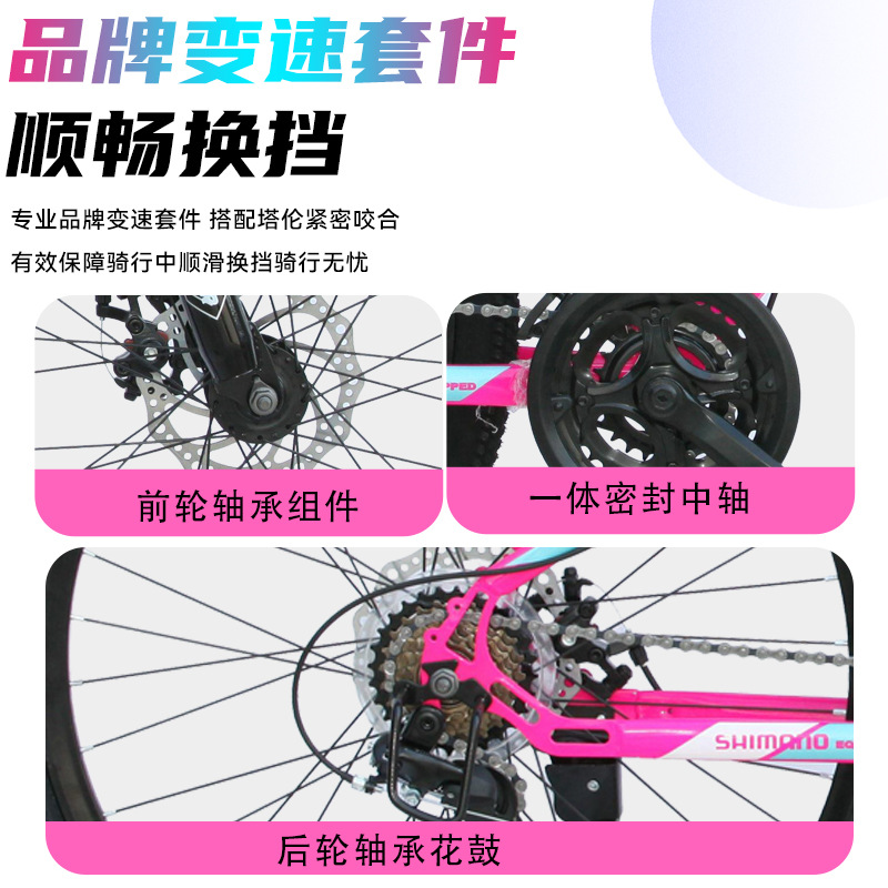 Bicicleta de montaña para adultos ligera y portátil hombre de doble cilindro amortiguador de velocidad cambiante bicicleta al aire libre para jóvenes vehículo de carretera