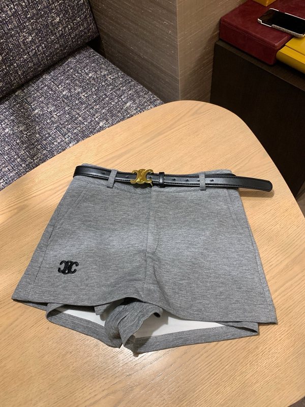 ce25ss 春夏新作 凱旋門刺繍ポロ半袖+キュロットスーツ パンツベルト付き|undefined