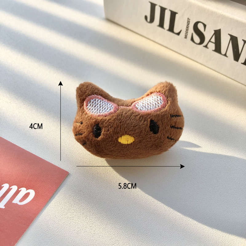 卡通豹纹KTdiy胸针头饰毛绒配件可爱猫咪包包服饰配饰DIY配件批发|undefined