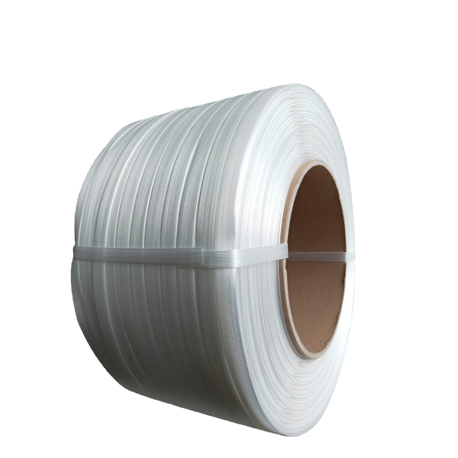 厂家批发纤维打包带 19mm货物捆扎白色强拉力聚酯纤维柔性打包带