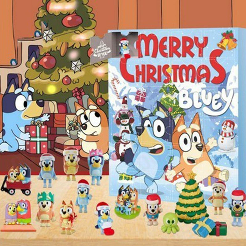 Адвент-календари (Bluey) 24-дневный набор фиок Visual Box — 24 сюрпризных мини-фигур, праздничное ожидание