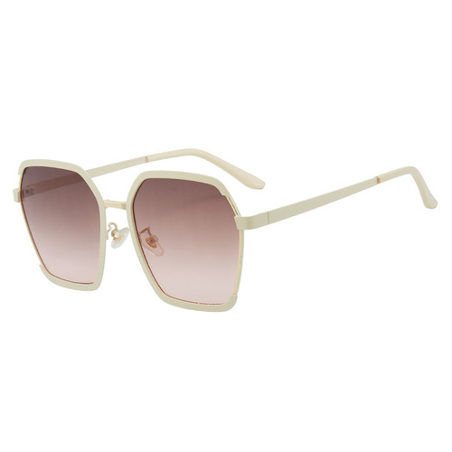 New temperament metal half-frame sunglasses for women, high-end driving street photography sunglasses, anti-UV travel sunglasses