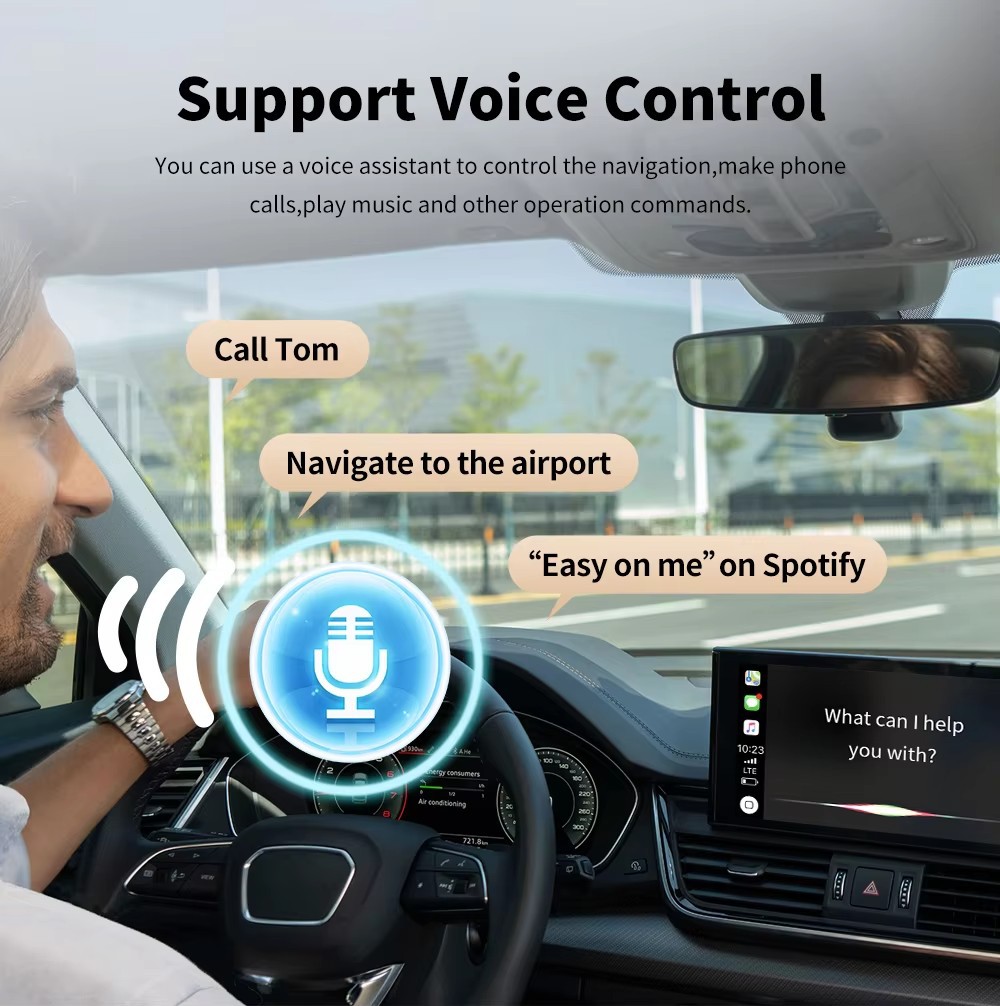 Cross-Border Car Wireless Carplay Box Android Box Wired to Wireless Carplay Adapter Two-In-One