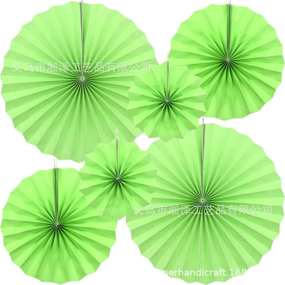 6 un conjunto de ventilador de papel redondo de origami flores festivas decoración de ventanas de bodas de cumpleaños pared de fondo DIY set