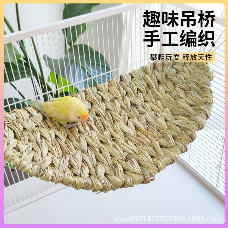 Попугай соломенный висячий мост ручной работы соломенный коврик для лазания и кусания игрушек