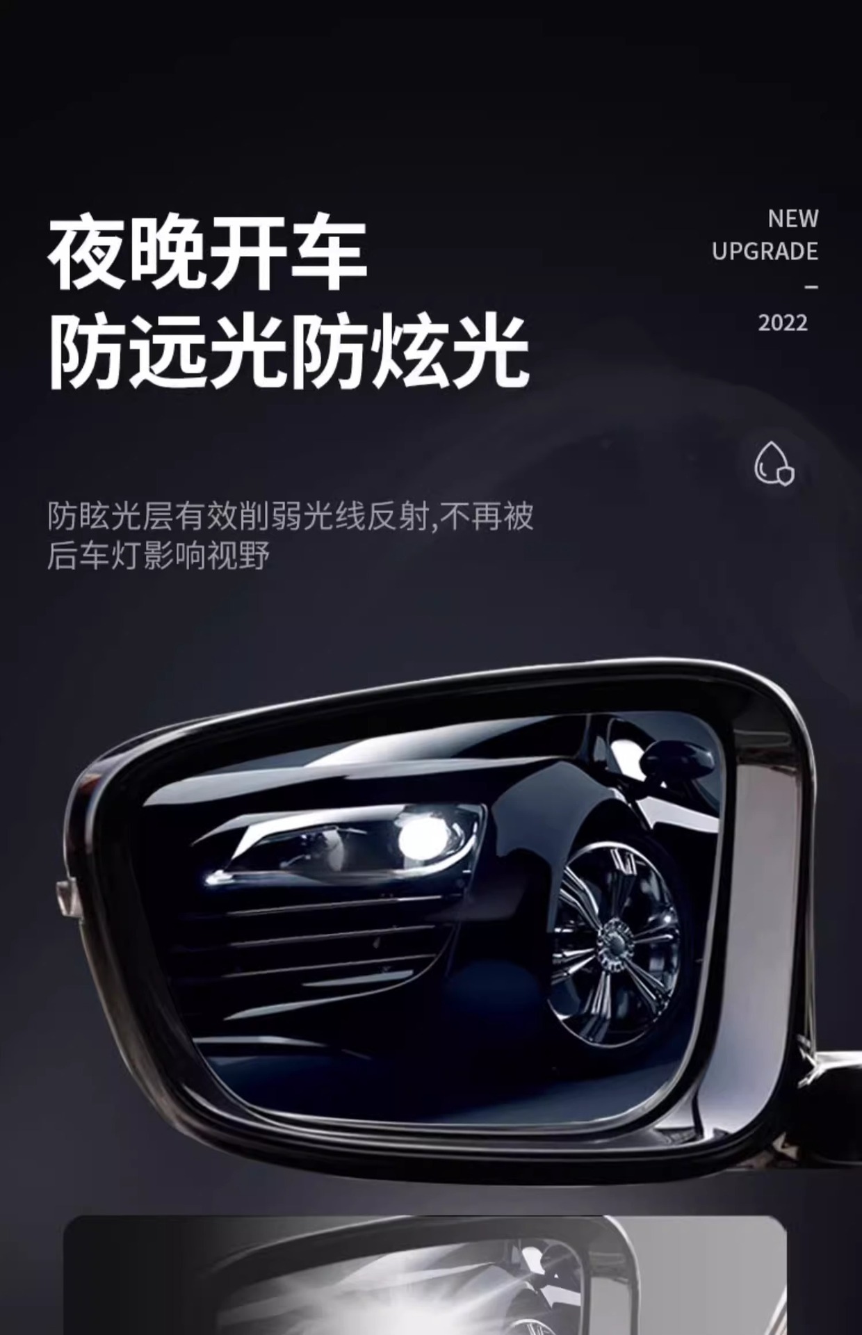 Car Rearview Mirror, Rain-Proof, Dazzling, Rain-Proof Film, Reflective Reversing Mirror, Anti-High Beam, Waterproof Artifact for Rainy Days