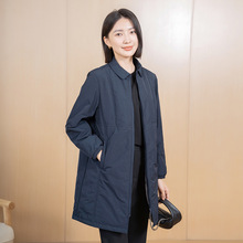 YUN韫2025春秋新款宽松中长款女气质显瘦棉袄夹棉大码棉服薄外套