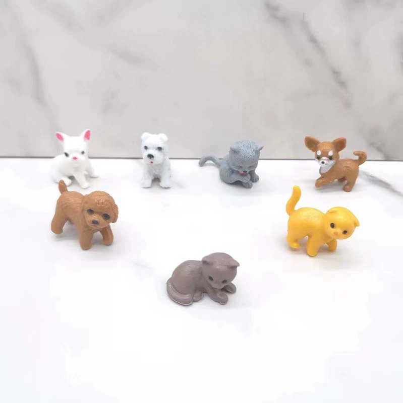 Пластиковая игрушка для щенка, игрушка для котенка, мини-игрушка для домашнего животного, ПВХ щенок, украшение «сделай сам», маленькое украшение