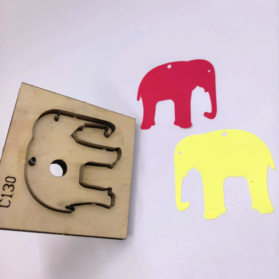 Кожаная форма для ножа ручной работы, форма для ножа ручной работы, лазерная форма для ножа, подвеска в виде слона, багажная бирка, форма для ножа