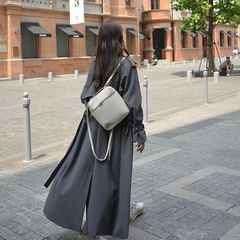 高个子超长灰色风衣春秋女款2025新款加长版脚踝大衣气质休闲外套