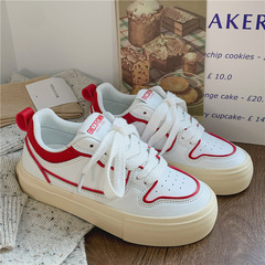 Spring New Women's White Shoes 2023 Student Hong Kong Style Casual Flat Platform Sneakers Women Korean Version Leather Canvas Shoes