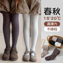 春秋新款外贸爆款闪钻星空柔棉连裤袜细竖条高弹中小女童紧身裤袜