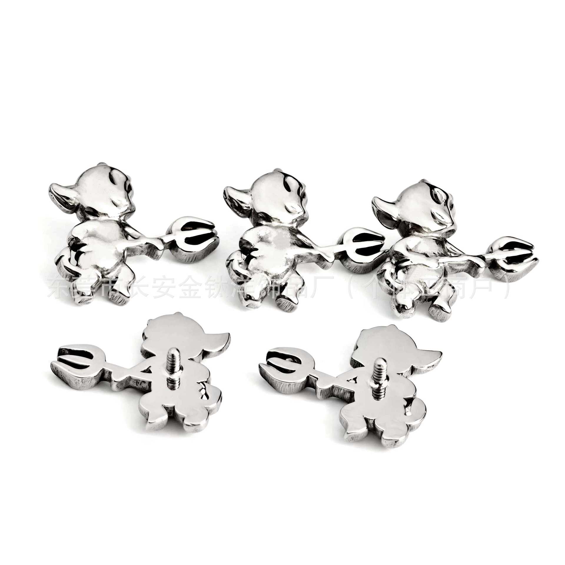 F136 Titanium Little Devil Trident Ear Stud Nose Stud Ear Bone Stud G23 Titanium Alloy Body Piercing Jewelry Cochlear Stud detail image 8