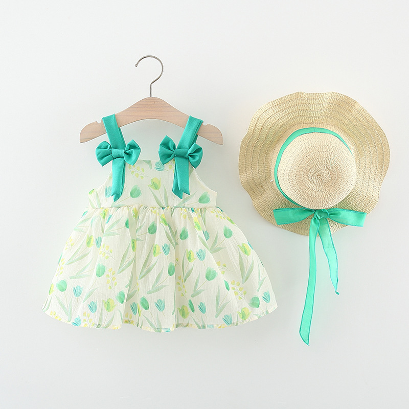 Princess Flower Bow Knot Cotton Girls Dresses display picture 5