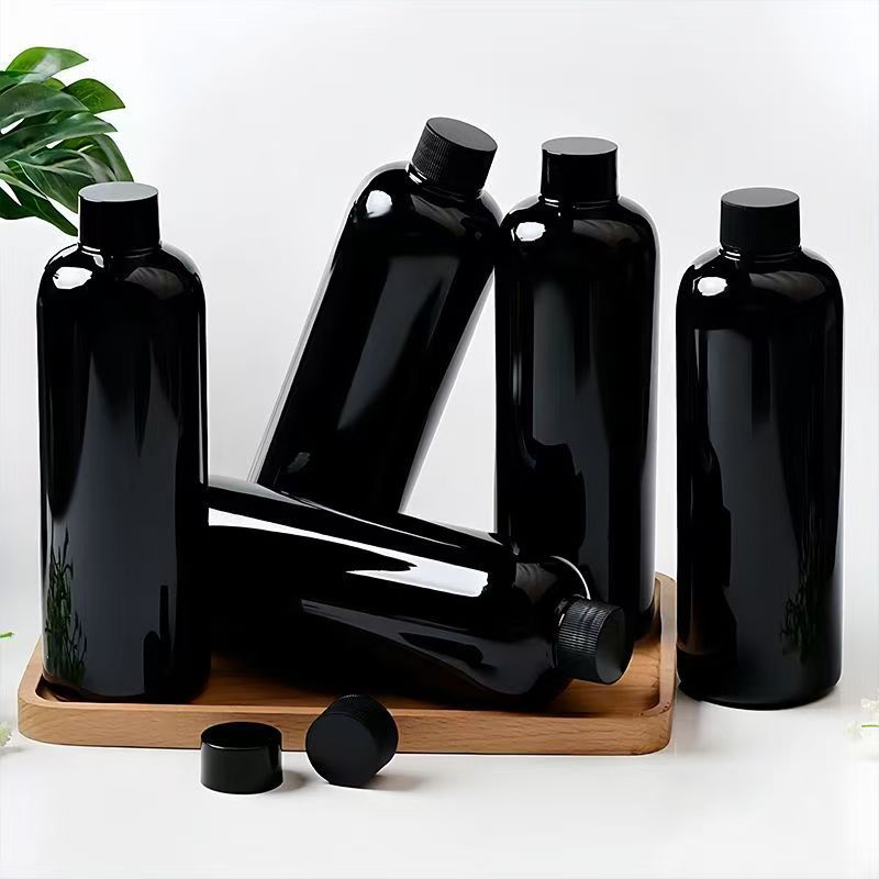 现货200~500ml400毫升白色 黑色pet密封液体瓶透明化妆品包装分装|undefined