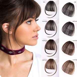 Factory spot Air bangs wig piece chemical fiber real hair bangs female wig bangs seamless air bangs