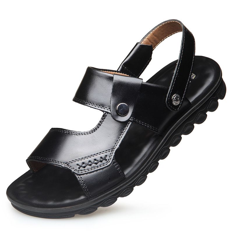 Sandali da uomo in vera pelle, modello "dad shoes" per l'estate 2026, ideali per la spiaggia e per diversi usi._voghion.com