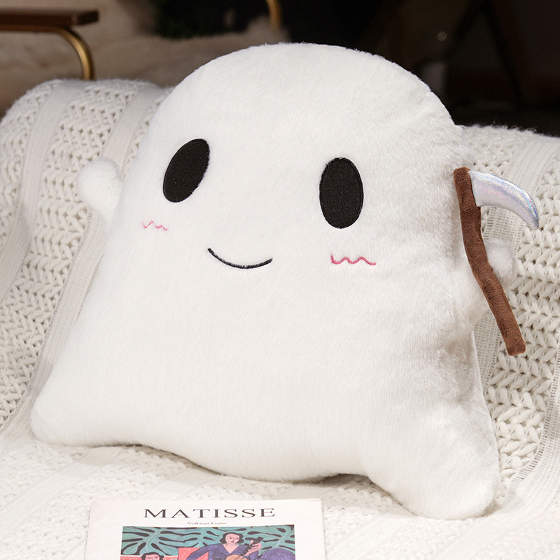 ハロウィン鎌ゴースト枕クロスボーダーホットセールお祭り雰囲気アレンジかわいい黒と白の小さなゴースト縫いぐるみ人形|undefined