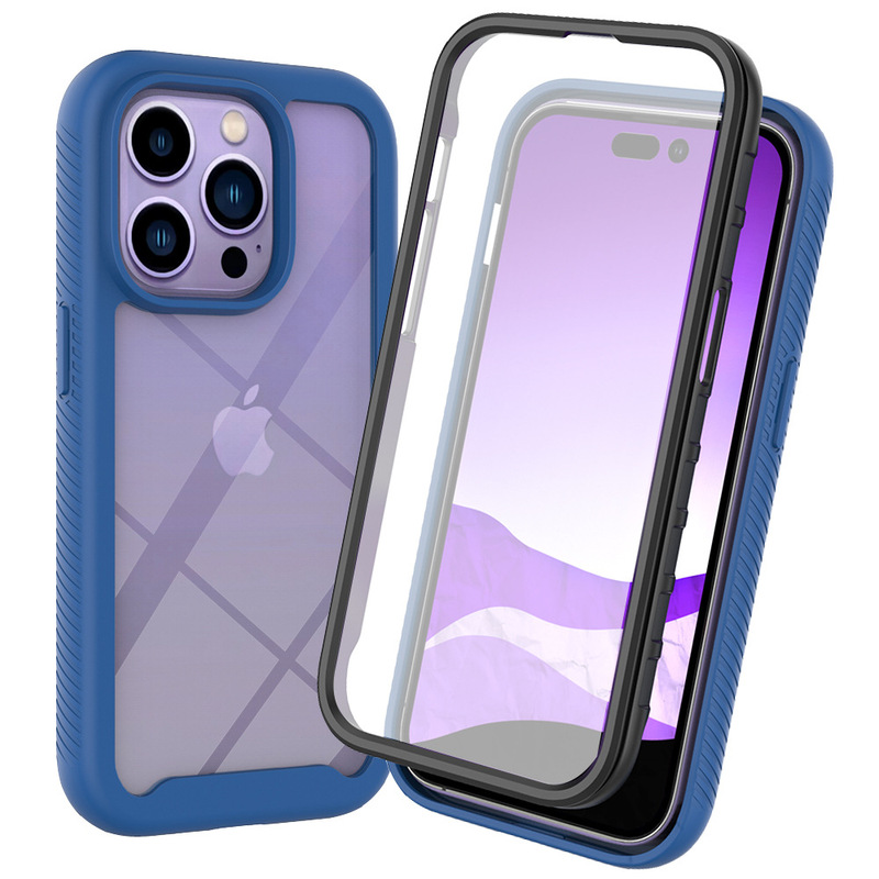Suitable for Apple 16Promax Mobile Phone Case 17Pro Anti-Fall Iphone15/14/11 Front Film Three-In-One Thickeneded