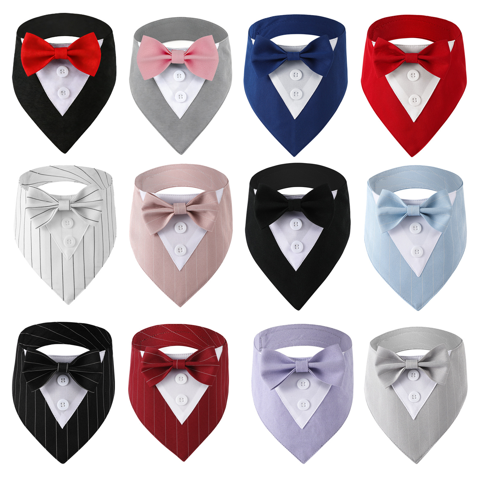 Tanpopo Cross-border Spot Traje de boda británico Toalla de saliva para mascotas Bufanda para perros Toalla triangular para mascotas con velcro