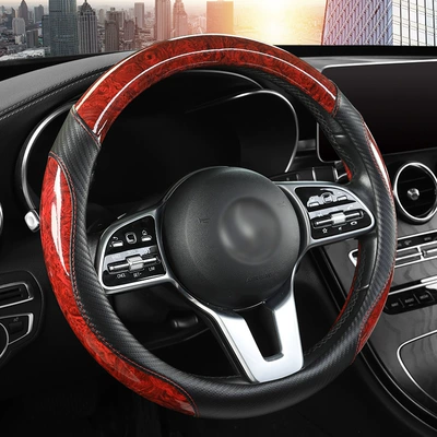 Steering wheel cover Cover, New Model for All Seasons - round-moro-red-38cm-remarks-on-size