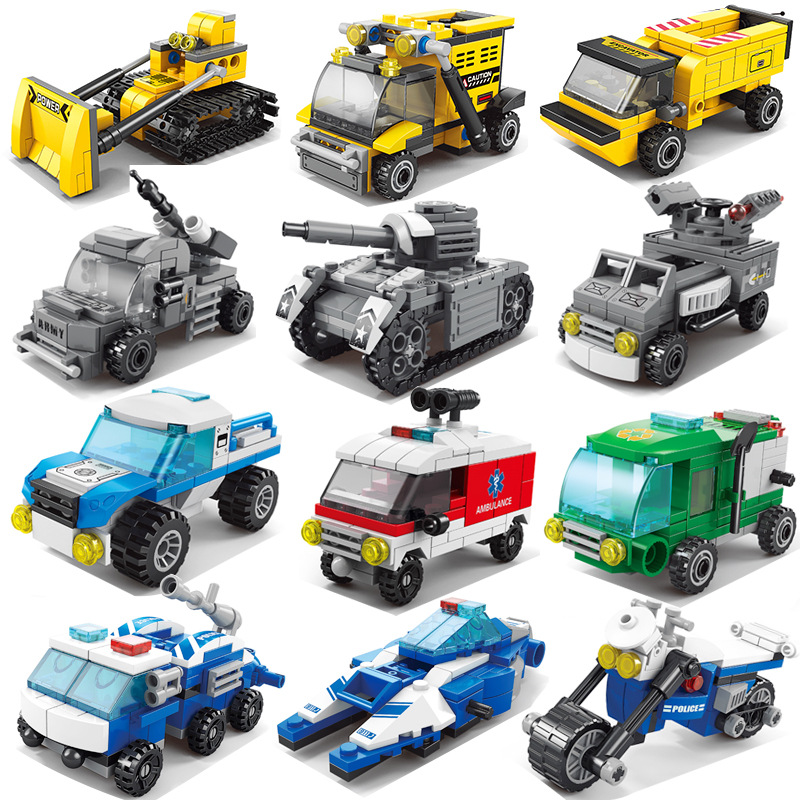 工程消防城市机器人汽车模型兼容乐高颗粒积木儿童益智拼装玩具