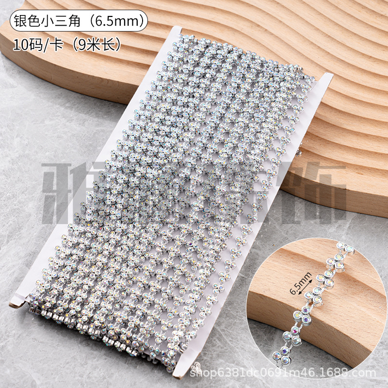 Nuevos accesorios de decoración de encaje Cadena de plata Gota de agua Cadena de diamantes cosidos a mano de oro Miao Diy Accesorios decorativos hechos a mano