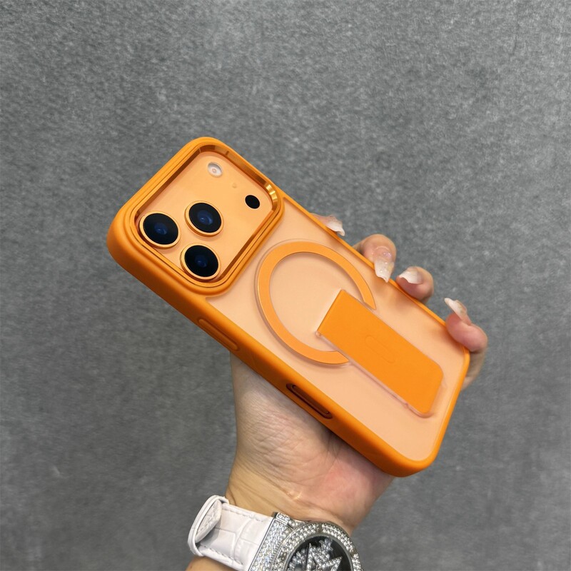 Xingyu Orange Is Suitable for iPhone 17 Promax Mobile Phone Case with Foldable Magnetic Stand for Apple 14 Full-Cover Metal Large Hole Xingyu Orange Is Suitable for iPhone 17 Promax Mobile Phone Case with Foldable Magnetic Stand for Apple 14 Full-Cover Metal Large Hole