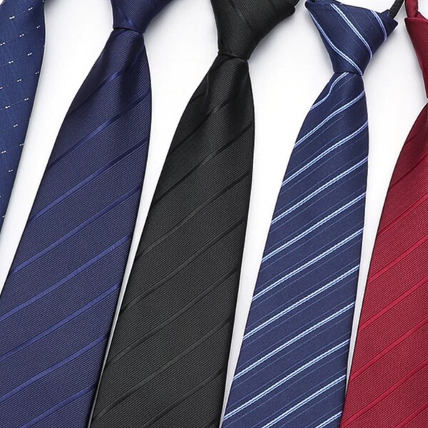 Red blue black professional tie with zipper