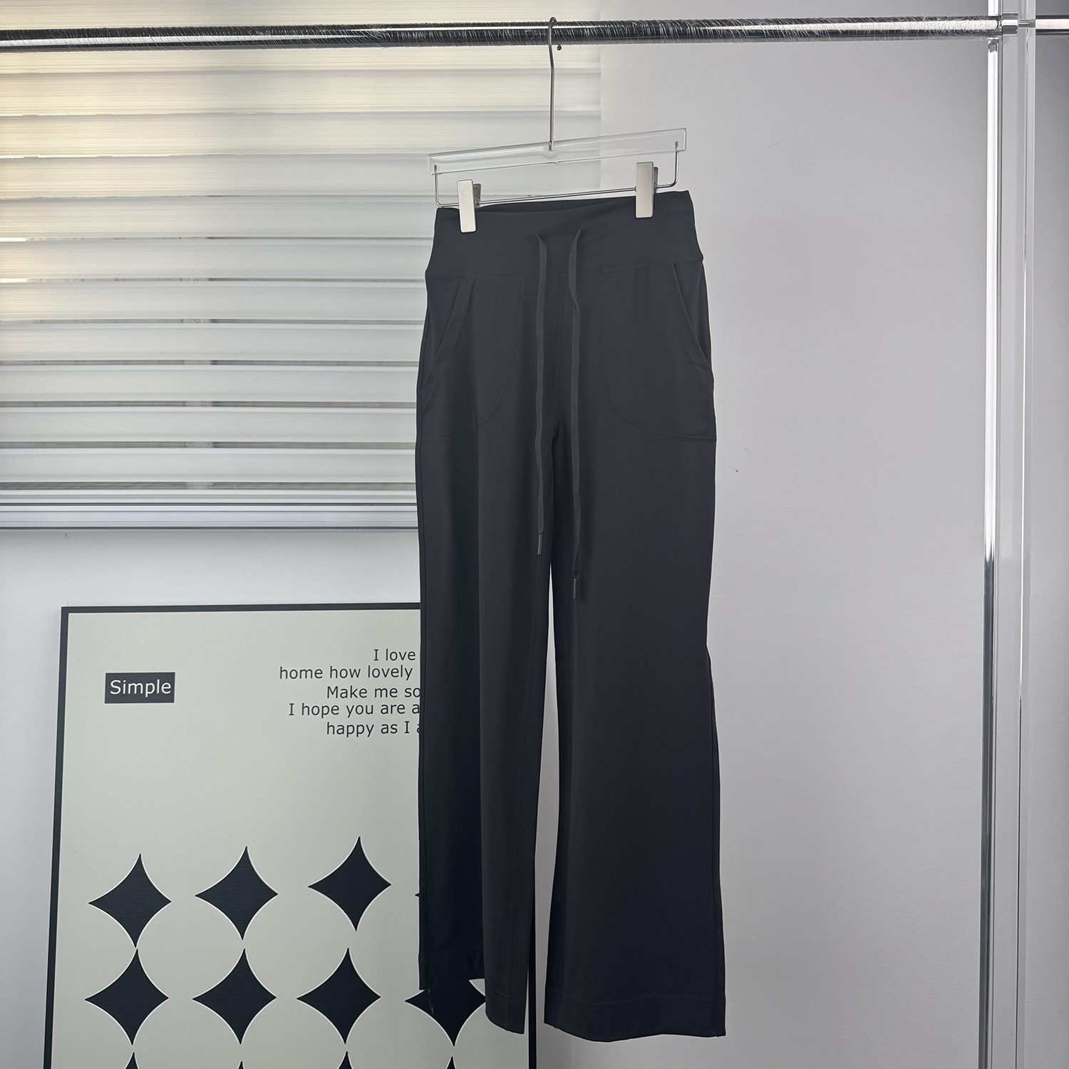 Pantalones de yoga de piernas anchas Throwback todavía de cintura alta, pantalones sueltos para mujeres