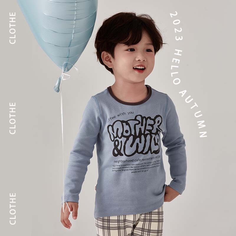 J043 Children's Pajamas Two-Piece Set ZYZ Design Wool Pull Frame Home Clothes Class A Thickened Children's Underwear suit
