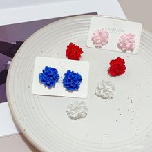 韩国白色山茶花朵小众轻奢气质简约可爱高级设计感耳钉耳