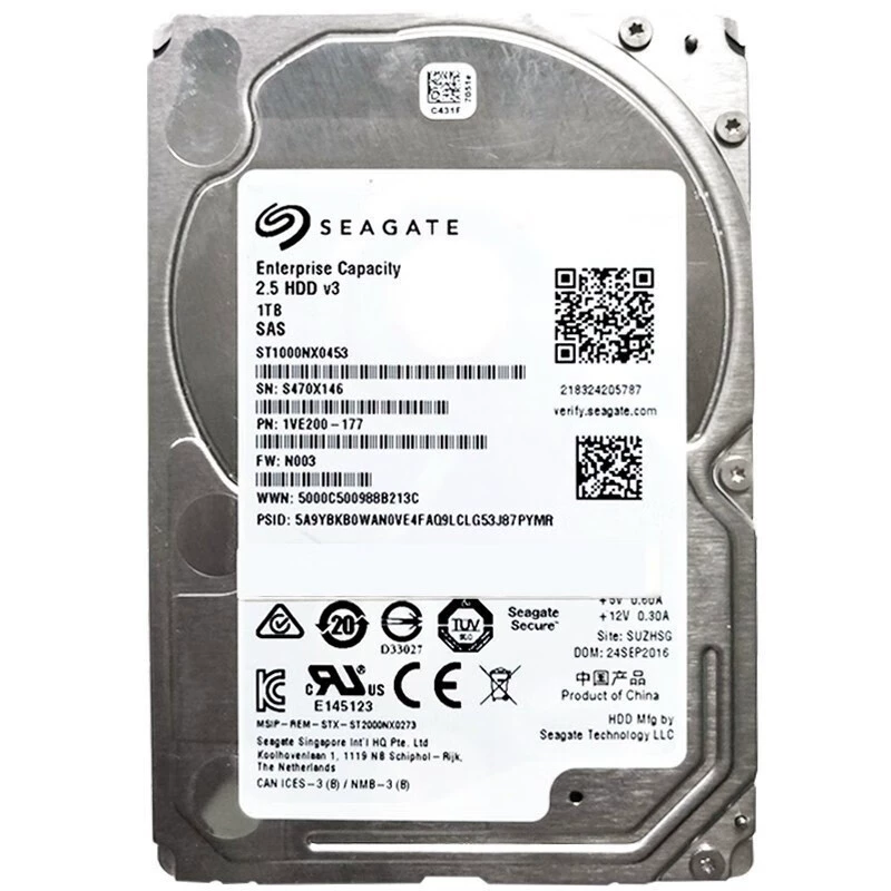 Оригинальный 1T 7200 об/мин SAS 2.5" корпоративный жёсткий диск (ST1000NX0453)