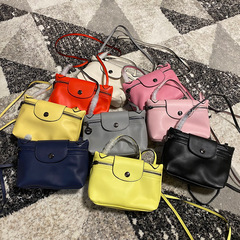 2024 New Dragon-Inlaid Soft-Shell Lunch Box Bag, Mini Shoulder/Crossbody Cowhide Square Bag, Mini French-Style Mahjong Bag for Women