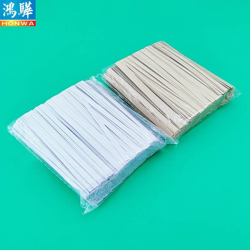 扎数据线20cm长度白色纸包铁丝 裁好200mm牛皮纸色4mm宽牛皮扎带