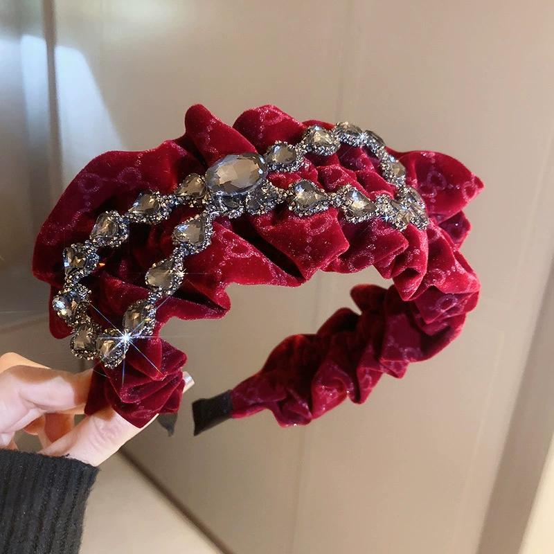 Набор ретро-ободка и заколки для волос с жемчужной отделкой, ткань и искусственный жемчуг, французский винтажный милый дизайн