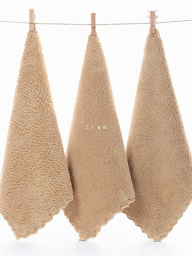 A5L10條裝吸水珊瑚絨卸妝擦洗臉手帕兒童小方巾面巾毛巾柔軟不掉