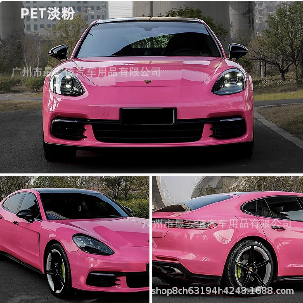 Car Color Change Film Crystal Light Pink Pet Full Car Body Color Change Film Car Paint Modification Decorative Protective Film Wholesale
